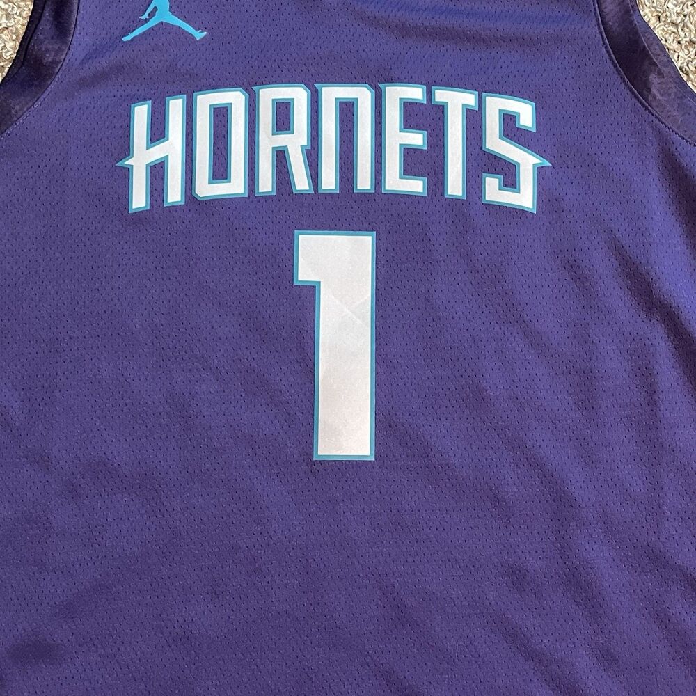 NBA Jordan Charlotte Hornets LaMelo Ball Jersey #1 Men’s 3XL (60) - Picture 3 of 12